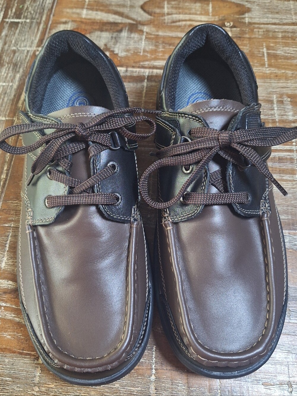 Orthofeet Shoes Men's 9.5 X-Wide Brown Leather Upper Lace Comfort Shoe